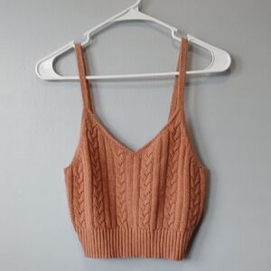 American Eagle Outfitters Cable Knit Cropped Tank Womens Medium Y2K Babydoll
